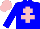 Silk - blue, pink cross of lorraine, pink cap