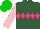 Silk - Hunter green, hot pink diamond belt, pink sleeves, green cap
