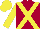 Silk - Claret, yellow cross belts, yellow sleeves and cap