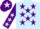 Silk - Light Blue, Purple stars, Purple sleeves, Light Blue stars, Purple cap, Light Blue star