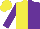 Silk - Yellow and purple (halved), purple sleeves, yellow cap