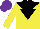 Silk - YELLOW, black yoke, black inverted triangle, Purple cap