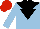 Silk - LIGHT BLUE, black yoke, black inverted triangle, Red Cap