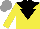 Silk - Yellow, black yoke, black inverted triangle, Grey Cap