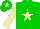 Silk - Big-green body, beige star, beige arms, big-green cap, beige star