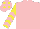 Silk - Pink, yellow and pink chevrons on sleeves, pink cap, yellow spots
