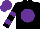 Silk - Black, purple ball, pink and purple bars on black sleeves, purple cap