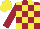 Silk - Maroon and Yellow check, Maroon sleeves, Yellow cap