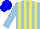 Silk - Light blue and yellow vertical stripes, blue cap