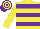 Silk - yellow and purple hoops, yellow sleeves, hooped cap