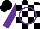 Silk - Black and white checks, purple circle, purple sleeves