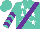 Silk - Turquoise, purple sash, white stars, purple chevrons on sleeves