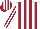 Silk - White and maroon stripes, maroon and white striped sleeves and cap