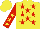 Silk - yellow, red stars, red sleeves with yellow stars