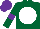 Silk - Dark green, white disc, purple armlets and cap