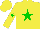 Silk - Yellow, green star, green star on sleeves, yellow cap