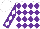 Silk - White, purple diamonds, white diamonds on purple sleeves, white cap