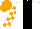 Silk - White, black stripe, black collar, orange & white checked sleeves, orange cap