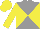 Silk - grey, yellow diagonal quarters, yellow sleeves and cap