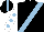 Silk - black, light blue sash, light blue spots on white sleeves, light blue stripe on cap