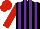 Silk - Black and purple stripes, red sleeves, red cap