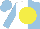 Silk - White and light blue halves, white mountains and yellow sun emblem, light blue sleeves and cap