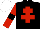 Silk - BLACK, RED Cross of Lorraine, RED sleeves, BLACK armlets, WHITE cap