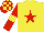 Silk - Yellow, red star, red sleeves, yellow armlets, check cap