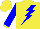 Silk - Yellow, blue lightning bolt, blue sleeves, yellow cuffs