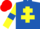 Silk - Royal Blue, Yellow Cross of Lorraine, Yellow sleeves, Royal Blue armlets, Red cap