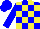 Silk - Blue, yellow blocks, blue cap