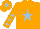 Silk - Orange, light blue star, light blue stars on sleeves, light blue star on cap