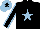 Silk - Black, light blue star, light blue seams on sleeves, light blue cap, black star