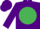 Silk - PURPLE, emerald green disc, purple cap