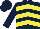 Silk - Dark blue, yellow chevrons front and back