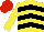 Silk - Yellow, black chevrons, red cap