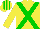 Silk - yellow, green cross belts, striped cap