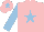 Silk - Pink, light blue star & sleeves, light blue star on cap