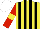 Silk - Yellow, black stripes, red sleeves with yellow armbands, white cap