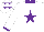 Silk - White, purple star, cuffs and collar, white cap with purple stars
