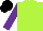 Silk - LIME GREEN, purple sleeves, black cap