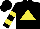Silk - Black, yellow triangle, yellow hoops on sleeves