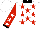 Silk - White and red stars, white stars on red sleeves, black collar and cuffs