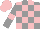 Silk - Grey, pink blocks, pink armlets on sleeves, pink cap