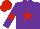 Silk - purple , red star, red armbands and cap