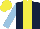 Silk - Dark blue, yellow stripe, light blue sleeves, yellow cap