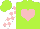 Silk - Lime green, pink heart, pink and white blocks on sleeves