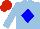 Silk - light blue, blue diamond and arms, red cap