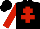 Silk - Black body, red cross of lorraine, red arms, black diaboloes, black cap