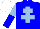 Silk - Blue, light blue cross of lorraine, light blue and blue halved sleeves, white cap